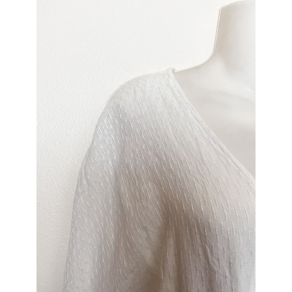 MYRAH PENALOZA Wrap Dress One Size White Linen Cotton Beachy Resort Casual - Picture 2 of 7